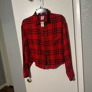 PINK Victoria's Secret Red and Black Plaid Shirt